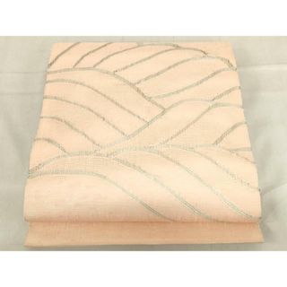 平和屋着物＊夏物　太鼓柄袋帯　立波文　銀糸　正絹　逸品　AAAX5934ma(帯)
