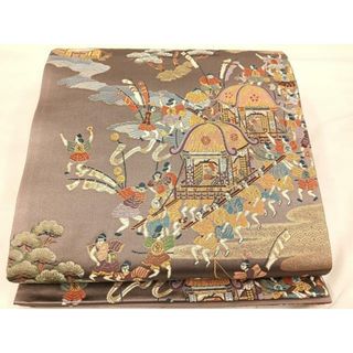 平和屋着物◎六通柄袋帯　唐織　洛中祭事文　正絹　逸品　未使用　BAAU0637mz(帯)