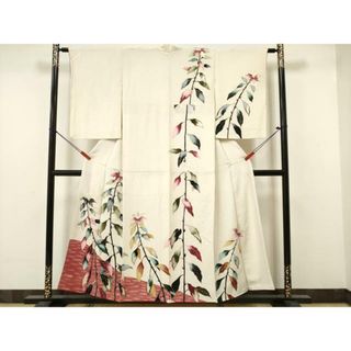 平和屋着物■訪問着　手描き　枝葉文　暈し染め　金銀彩　正絹　逸品　DAAU1738xg(着物)