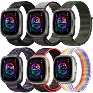 【数量限定】【6枚セット】ナイロンバンド コンパチブル Fitbit versa