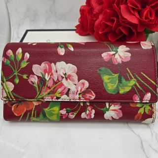 グッチ(GUCCI)の【極美品】 GUCCI グッチ GG ブルームス 長財布 財布 フラワー 花 赤(財布)