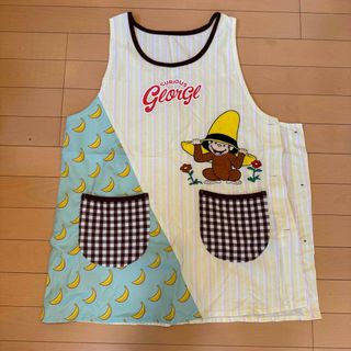 保育士エプロン　おさるのジョージ　M〜L(その他)