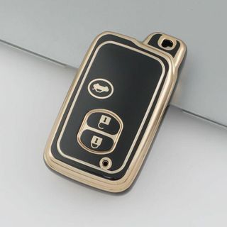 トヨタ スマートキーケース TPUキーカバー 黒金3 プリウス アクア カローラ(車内アクセサリ)