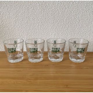 【美品】イプセジュグラス4点セット/韓国焼酎グラス ショットグラス(グラス/カップ)
