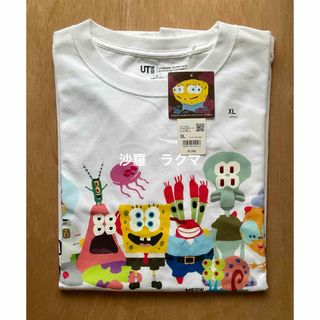 ユニクロ(UNIQLO)のユニクロ スポンジ・ボブ カクタスプラントフリーマーケット UT ホワイト XL(Tシャツ/カットソー(半袖/袖なし))