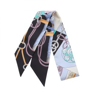 エルメス(HERMES)のHERMES エルメス スカーフ ツイリー Cliquetis ノワール ローズ ミント(バンダナ/スカーフ)