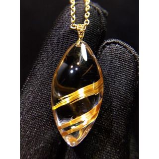 ⭐︎【天然】タイチンルチルクオーツ ペンダントトップ k18 4.2g(ネックレス)