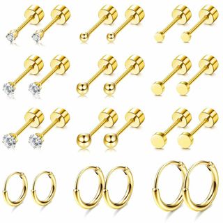【数量限定】[JeryWe] ステンレス ピアス 軟骨 フープピアス 金属アレル(その他)