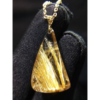 ⭐︎【天然】タイチンルチルクオーツ ペンダントトップ k18 3.3g(ネックレス)