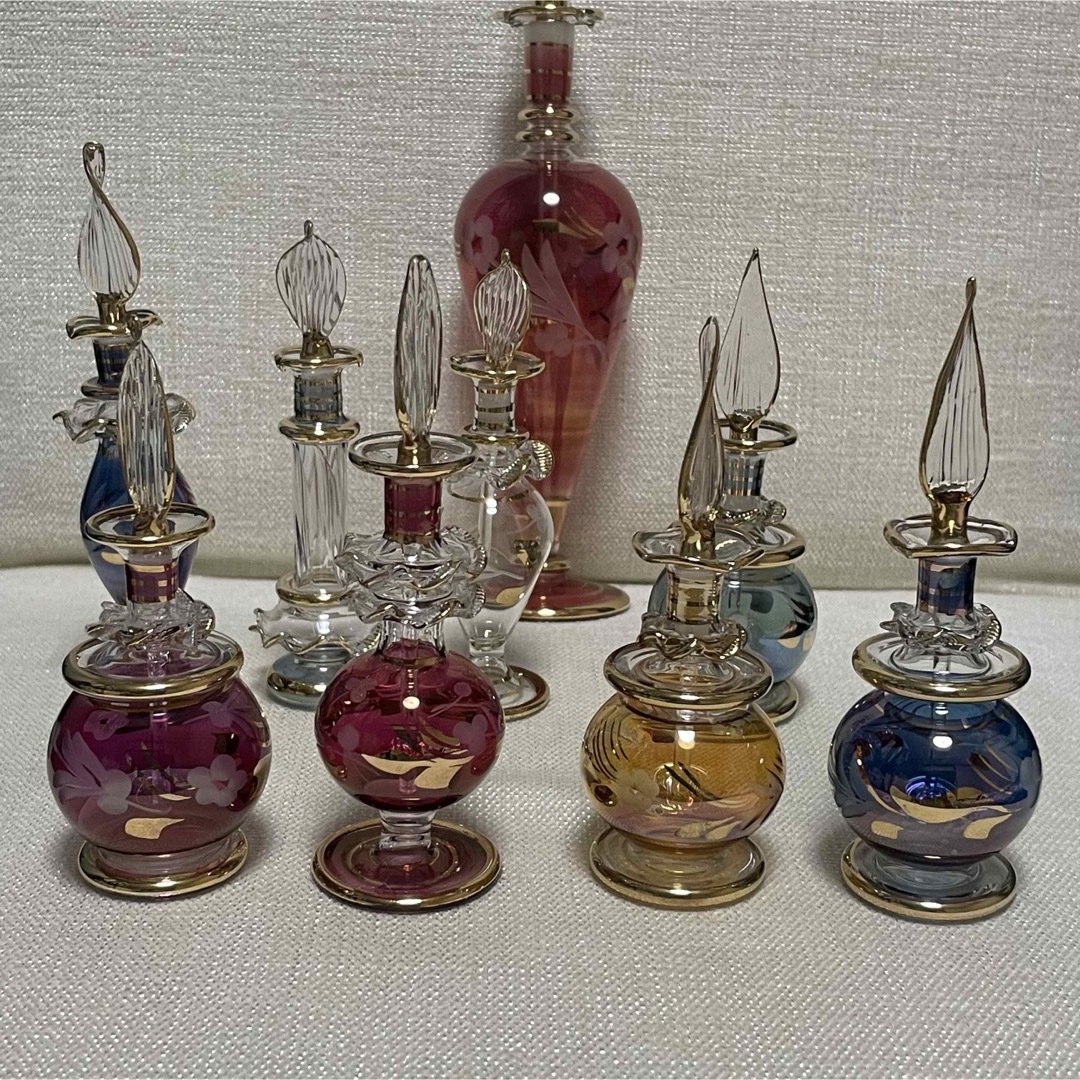 エジプト　香水瓶　ガラスボトル　ガラス工芸　アートグラス　合計9本セット　未使用 エンタメ/ホビーの美術品/アンティーク(ガラス)の商品写真