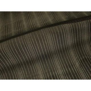 平和屋着物＊夏物　色無地　変わり縦絽　黒地　正絹　逸品　CAAU5557vp(着物)
