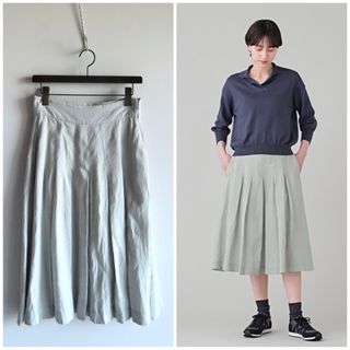 マーガレットハウエル(MARGARET HOWELL)の23SS マーガレットハウエル ライトリネンプリーツスカート 1 S(ロングスカート)