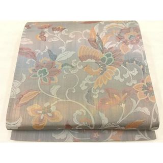 平和屋着物◎六通柄袋帯　更紗花唐草文　纐纈　正絹　逸品　BAAU0537mz