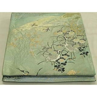 平和屋着物◎六通柄袋帯　唐織　花鳥文　金糸　正絹　逸品　CAAV1720qv(帯)