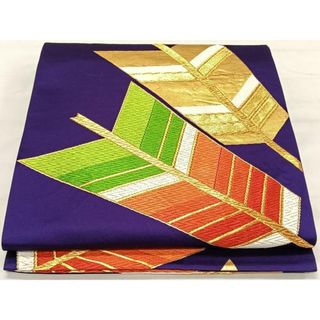 平和屋着物◎六通柄袋帯　唐織　矢羽文　金糸　正絹　逸品　CAAV1744qv(帯)