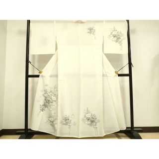平和屋着物＊夏物　訪問着　絽　手描き　枝花文　正絹　逸品　DAAU3682du(着物)