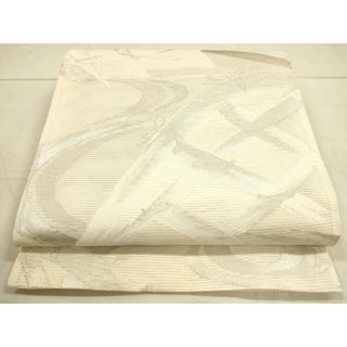 平和屋着物＊夏物　六通柄袋帯　流水籬文　銀糸　正絹　逸品　DAAU8003cm