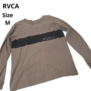 【オシャレ☆RVCA】カーキ　黒　ロゴ入り　ロンT　サイズM