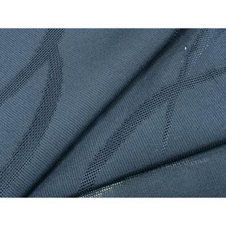 平和屋着物＊夏物　色無地　縦絽　芝紋紗　紺青色　洗える着物　AAAX5232fy