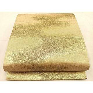 平和屋着物◎六通柄袋帯　流水文　金糸　正絹　逸品　BAAT9948hj