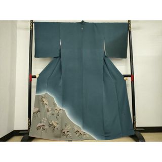 平和屋着物▼伝統工芸士　京友禅染色作家　田家鬼彩　色留袖　番傘　正絹　逸品　AAAX2785ck(着物)