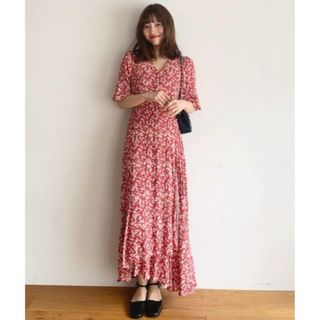 フレイアイディー(FRAY I.D)のFRAY I.D フレイアイディー ヴィスコースプリントカシュクールワンピ(ロングワンピース/マキシワンピース)