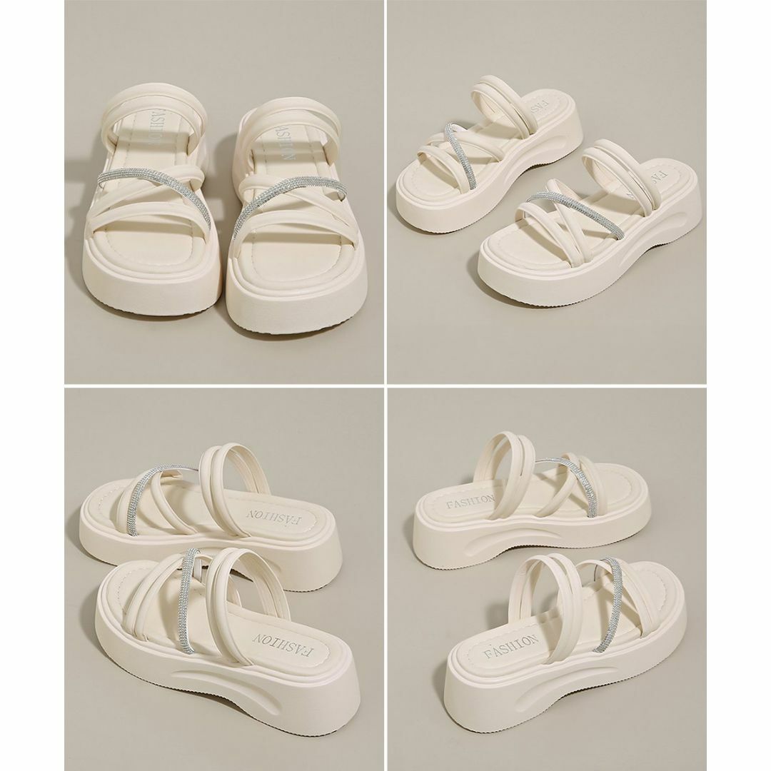 ■新品■ サンダル 夏 レディース 厚底サンダル クロスストラップ 夏靴 軽量  レディースの靴/シューズ(サンダル)の商品写真