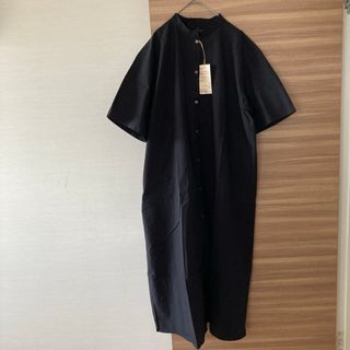ムジルシリョウヒン(MUJI (無印良品))の新品 無印良品 MUII 涼感ブロードスタンドカラー半袖ワンピース XL(ロングワンピース/マキシワンピース)