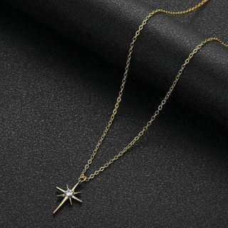 ビンテージ調クロス十字架k18メッキ★ゴールド金色ネックレス★一点投入胸元に気品(ネックレス)
