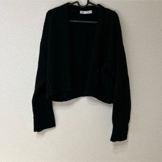 ザラ(ZARA)のZARA ブラック ニットカーディガン 長袖(カーディガン)
