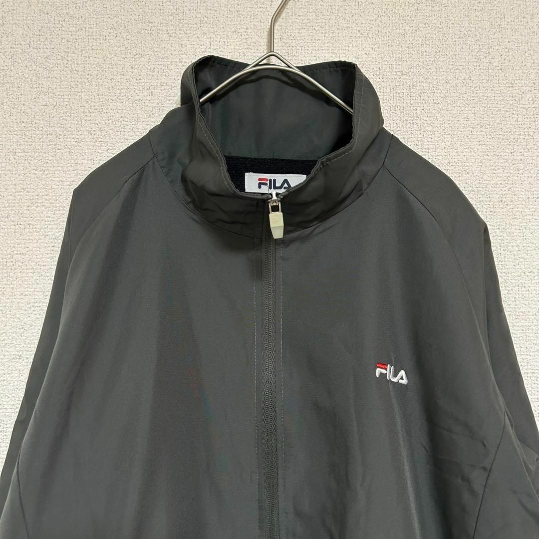 FILA(フィラ)のFILAフィラ ナイロンジャケット ジャージ ロゴ 起毛 グレー系 L スポーツ/アウトドアのトレーニング/エクササイズ(ウォーキング)の商品写真