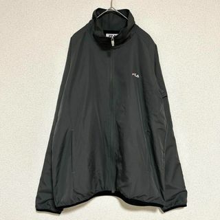 FILAフィラ ナイロンジャケット ジャージ ロゴ 起毛 グレー系 L