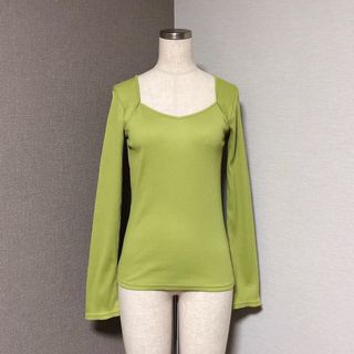 AZUL by moussy - アズールバイマウジー リブ カットソー グリーン