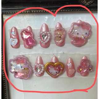 nail No.1009 キッズサイズ ボンボンドロップシール キティちゃん(つけ爪/ネイルチップ)