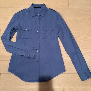 セオリー 長袖シャツ トップス ストライプ柄 レディース Sサイズ 白×黒 theory Theory - セオリー 長袖シャツ トップス ストライプ柄