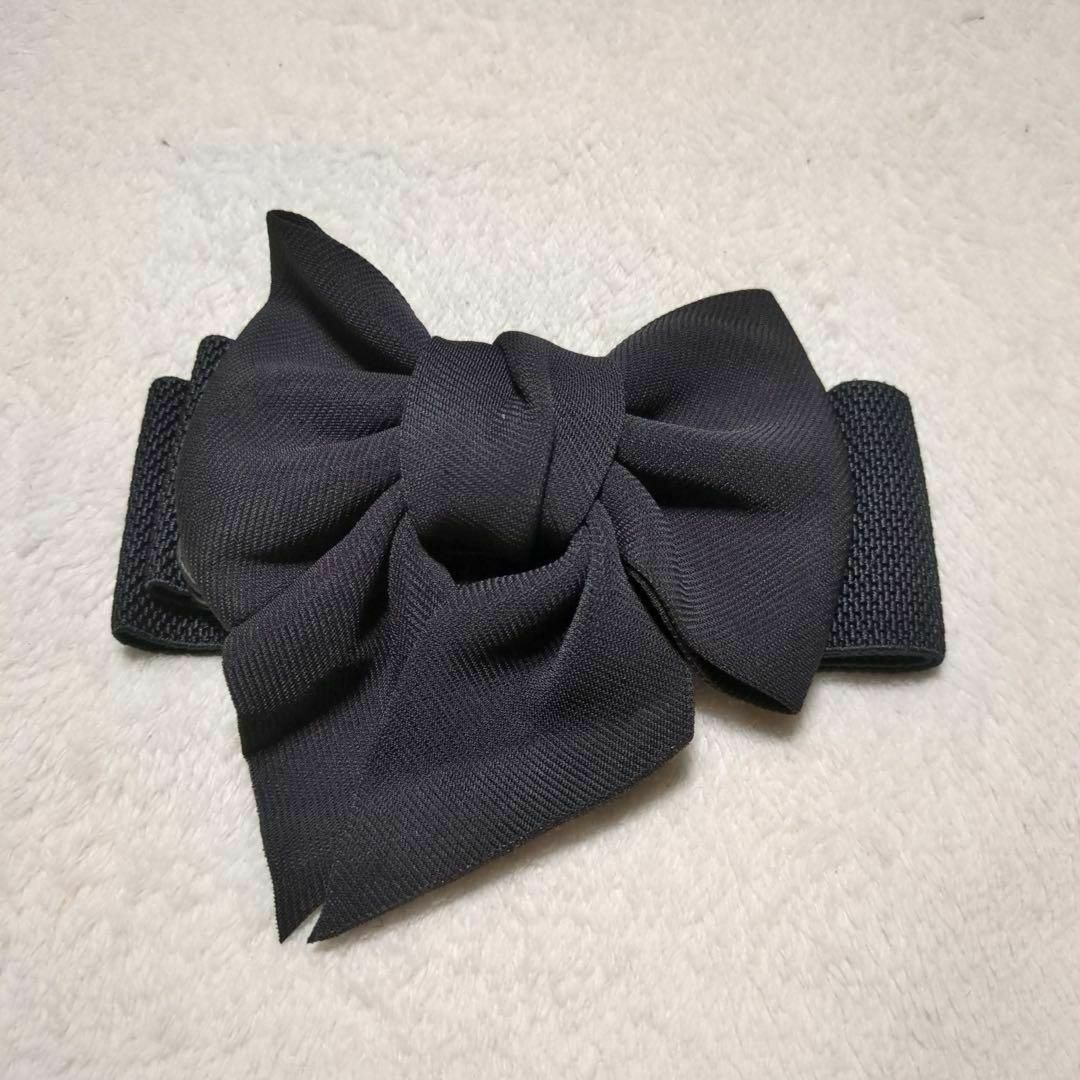 リボン ベルト　黒　ウエスト　バンド　フォーマル　結婚式　かわいい　ワイド レディースのファッション小物(ベルト)の商品写真