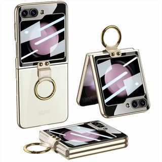Galaxy Z Flip5 ケース クリア リング付き Samsung ギャラ(その他)