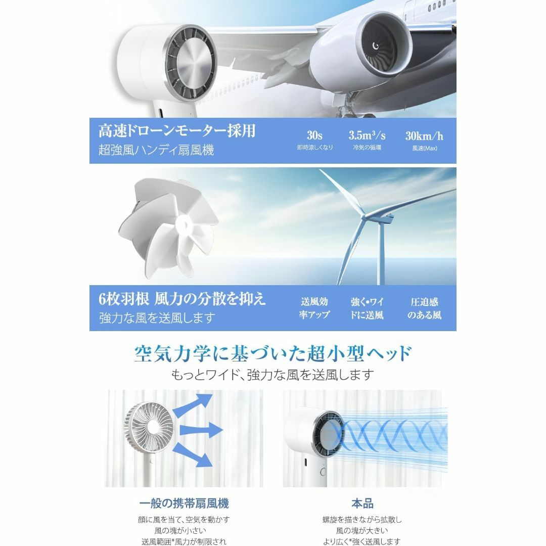 携帯扇風機 ハンディファン 冷却プレート搭載 接触冷感 手持ち扇風機 熱中症対策 スマホ/家電/カメラの冷暖房/空調(扇風機)の商品写真