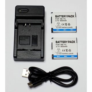 USB充電器 + NB-11L (NB-11LH) 対応互換バッテリー 2個(その他)