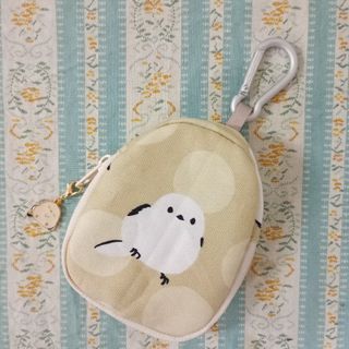 たまご型スマートキーポーチ スマートキーケース シマエナガベージュ チャーム付き