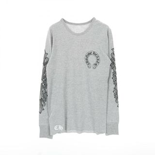 クロムハーツ(Chrome Hearts)のクロムハーツ CHROME HEARTS Thermal L S アームフローラルクロスプリント サーマル カットソー 衣料品 トップス コットン ポリエステル メンズ グレー系 【中古】(Tシャツ/カットソー(七分/長袖))