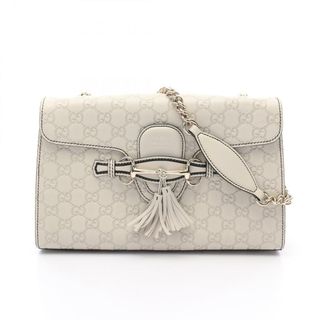 グッチ(GUCCI)のグッチ GUCCI エミリー ホースビット グッチシマ ショルダーバッグ バッグ レザー レディース グレー系 295402 【中古】(ショルダーバッグ)
