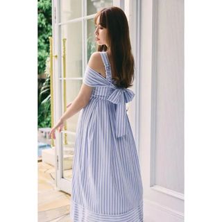 ハーリップトゥ(Her lip to)のMulti Way Back Ribbon Stripe Dress(ロングワンピース/マキシワンピース)