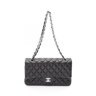 シャネル(CHANEL)のシャネル CHANEL マトラッセ Wフラップ ショルダーバッグ バッグ ラムスキン（羊革） レディース ブラック系 A01112 【中古】(ショルダーバッグ)