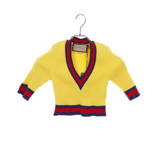 グッチ(GUCCI)のグッチ GUCCI ストレッチビスコース ウィズ ウェブ ニット 衣料品 トップス レーヨン ポリエステル レディース イエロー系 / マルチカラー 756271 【中古】(ニット/セーター)
