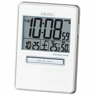 【在庫処分】セイコー クロック 目覚まし時計 トラベラ 電波 デジタル カレンダ(置時計)
