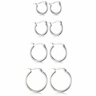 JeryWe ピアス フープピアス 小さめ 金属アレルギー対応 メンズ レディー