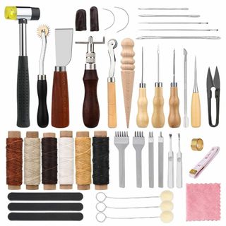 【在庫セール】Dennty レザークラフト 革細工 キット 革細工 工具 41点(その他)
