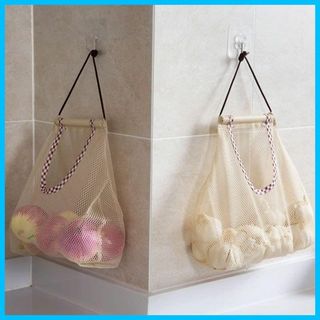 XIMU 2枚セット野菜果物収納バッグ ネットバッグ 浴室 旅行 キッチン用