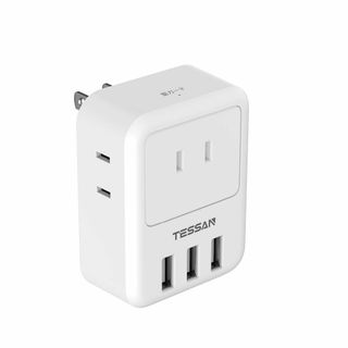 USB コンセント タップ TESSAN 電源タップ usb タップ 雷ガード付